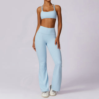 Stretch Flare Leggings - Sky Blue