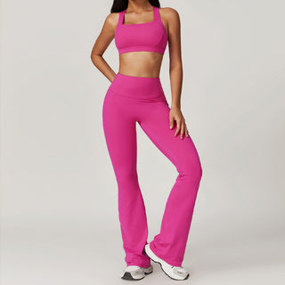 Stretch Flare Leggings - Fuchsia