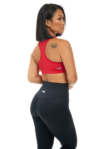 MB Prime Sports Bra - Scarlet / Grey