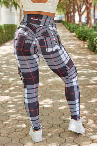 Curve Cargo EVO Leggings Pattern - Black Gingham