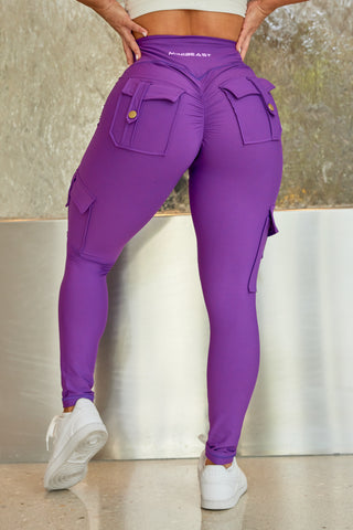 Curve Cargo Leggings - Violet