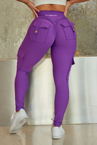 Curve Cargo Leggings - Violet