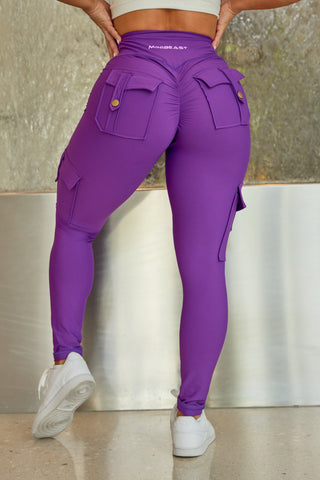 Curve Cargo Leggings - Violet