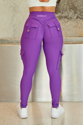 Curve Cargo Leggings - Violet