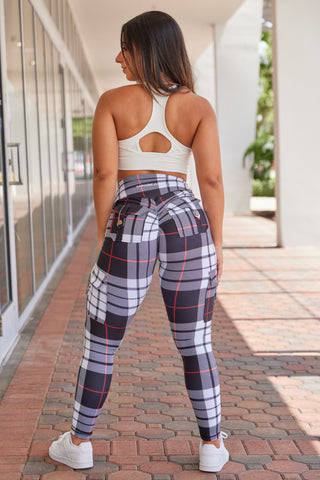Curve Cargo Leggings Pattern - Black Gingham