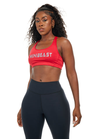 MB Prime Sports Bra - Scarlet / Grey