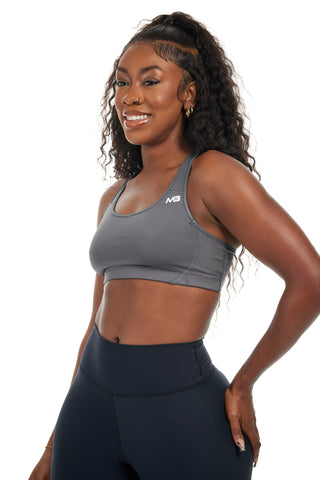 MB Strong Sports Bra - Slate / White