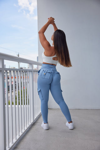 Curve Cargo EVO Leggings - Cornflower