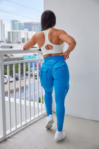 Curve Cargo Leggings - Blue