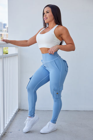 Curve Cargo EVO Leggings - Cornflower