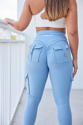Curve Cargo Leggings - Cornflower