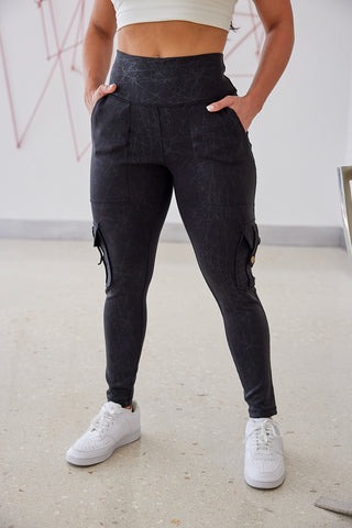 Curve Cargo EVO Leggings Pattern - Black Elixr