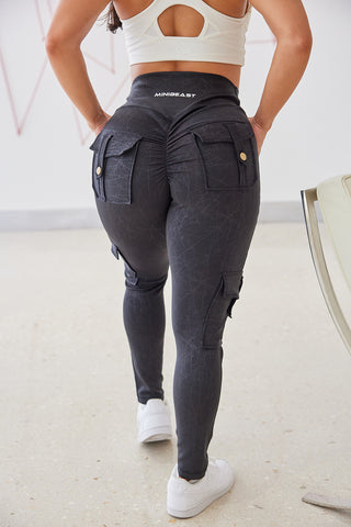 Curve Cargo EVO Leggings Pattern - Black Elixr