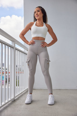 Curve Cargo Leggings - Sand