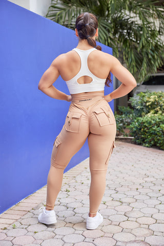 Curve Cargo Leggings - Khaki