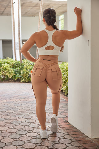 Curve Cargo Leggings - Khaki