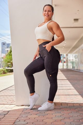 Curve Cargo EVO Leggings Pattern - Black Leopard