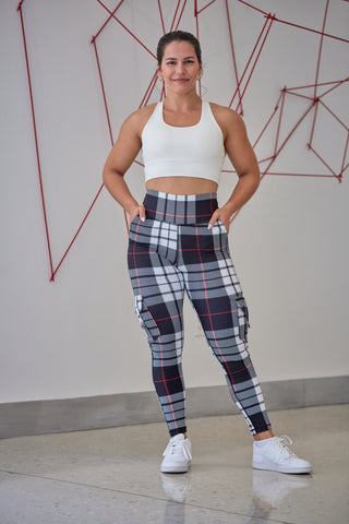 Curve Cargo EVO Leggings Pattern - Black Gingham