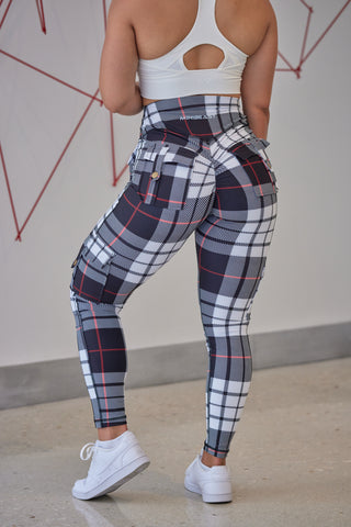 Curve Cargo EVO Leggings Pattern - Black Gingham