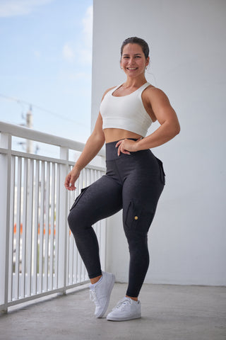 Curve Cargo Leggings Pattern - Black Elixr