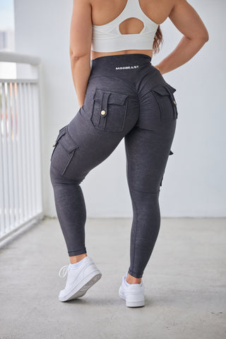 Curve Cargo Leggings Pattern - Black Elixr