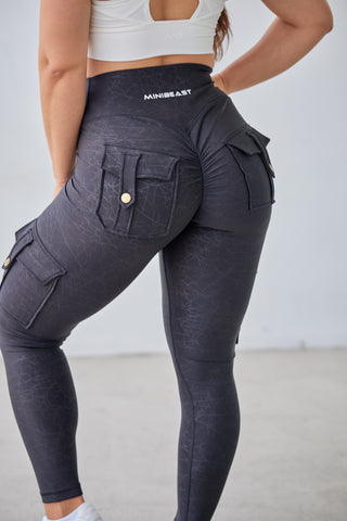 Curve Cargo Leggings Pattern - Black Elixr