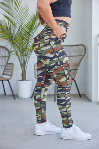 Curve Cargo EVO Leggings Pattern - Military Camo