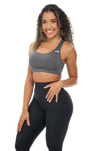 MB Strong Sports Bra - Slate / White
