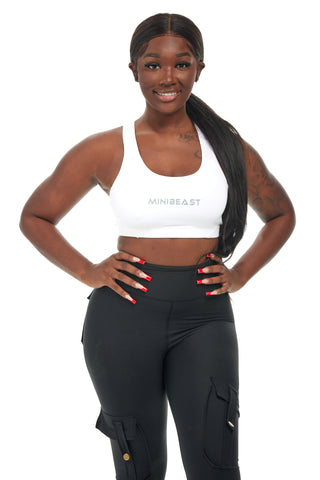 MB Classic Sports Bra - White / Grey