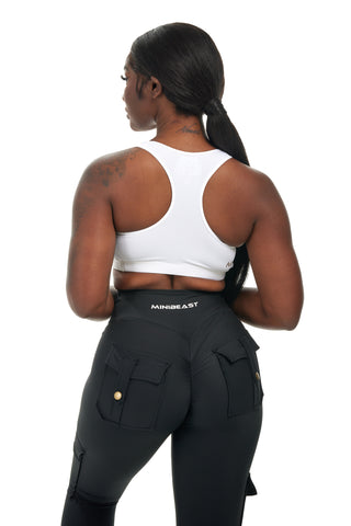 MB Prime Sports Bra - White / Gold