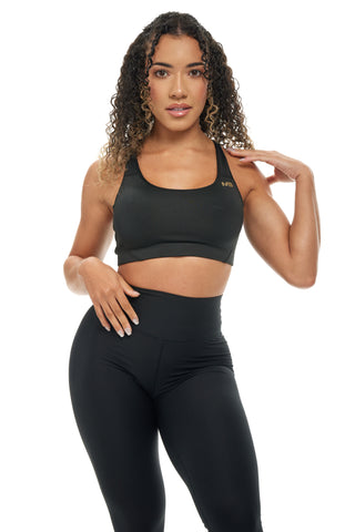 MB Strong Sports Bra - Black / Gold