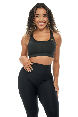 MB Strong Sports Bra - Black / Gold