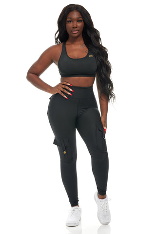 MB Strong Sports Bra - Black / Gold