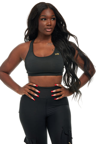 MB Strong Sports Bra - Black / Gold