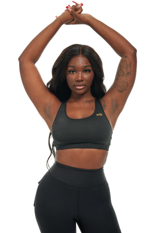 MB Strong Sports Bra - Black / Gold