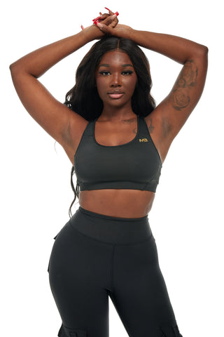 MB Strong Sports Bra - Black / Gold
