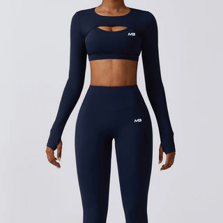 Versa Super Crop Long Sleeve - Navy