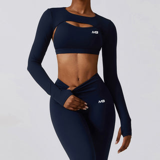 Versa Super Crop Long Sleeve - Navy