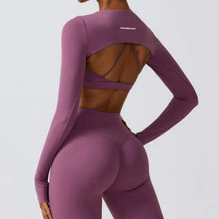 Versa Super Crop Long Sleeve - Plum