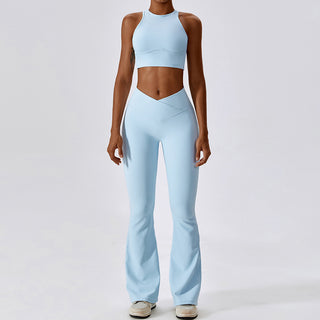 Vinci V Flare Leggings - Baby Blue