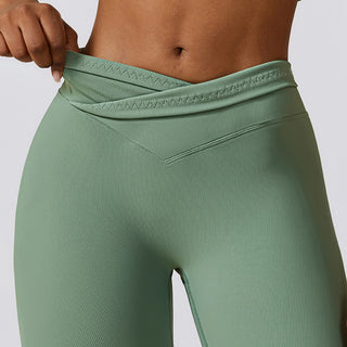 Vinci V Flare Leggings - Fern