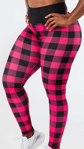 Curve Classic Leggings Pattern - Pink Plaid