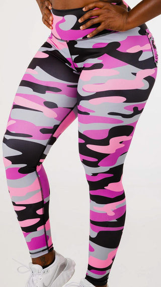 Curve X Leggings Pattern - Pink Camo