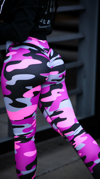 Curve Classic Leggings Pattern - Pink Camo