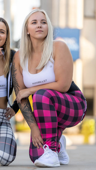 Curve Classic Leggings Pattern - Pink Plaid