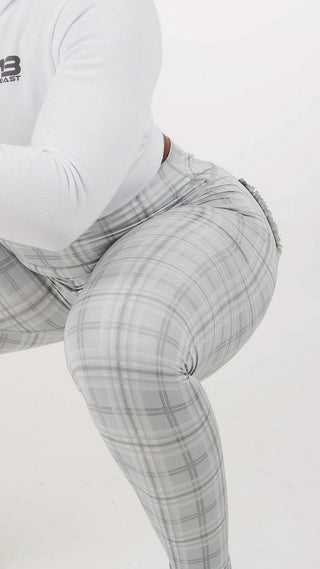 Curve X Leggings Pattern - Grey Gingham
