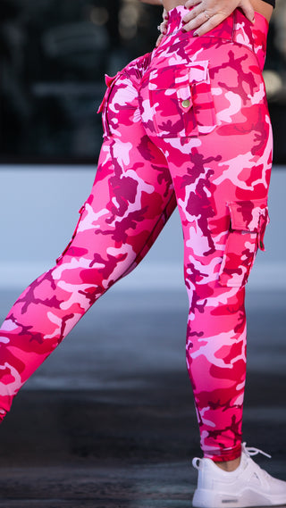 Curve Cargo Leggings Pattern - Ruby Camo
