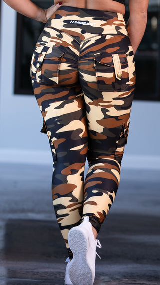 Curve Cargo Leggings Pattern - Safari Camo