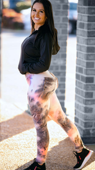 Curve X Leggings Marble - Marble Pink Dusk
