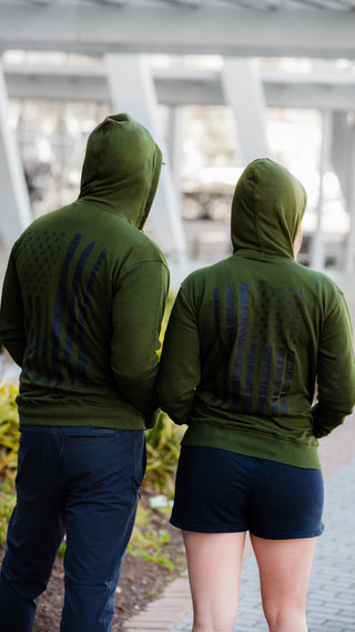 Unisex USA Midweight Hoodie - Army